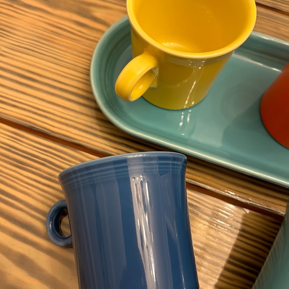 HLC Fiestaware USA ring handle mug set/ Fiestaware bread plate tray - Picture 9 of 11